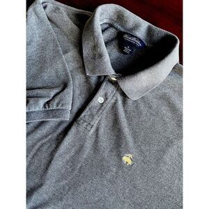 Brooks Brothers Mens Sz XL Polo Shirt Original Fit Gray Logo Short Sleeve